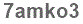 The text to enter in the texbox below is: 7amko3